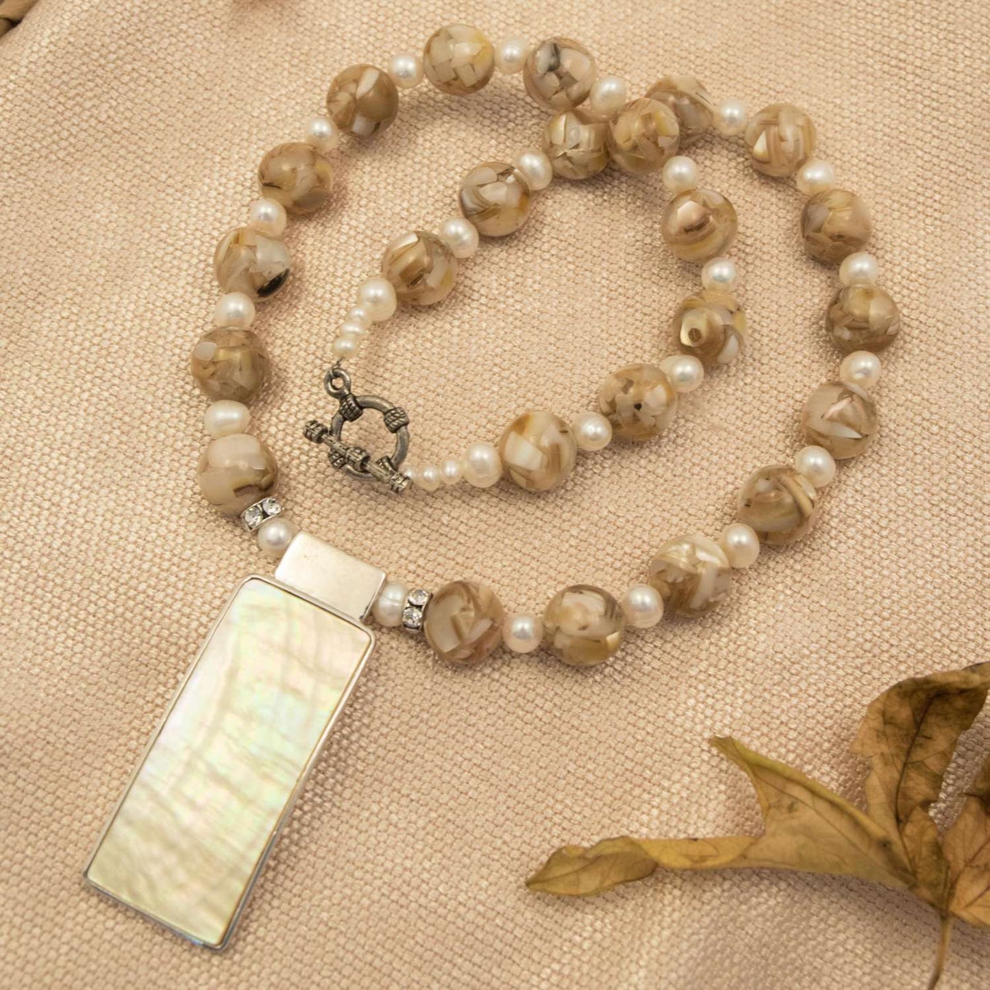 Mother of Pearl & Freshwater Pearl Semi Precious Necklace