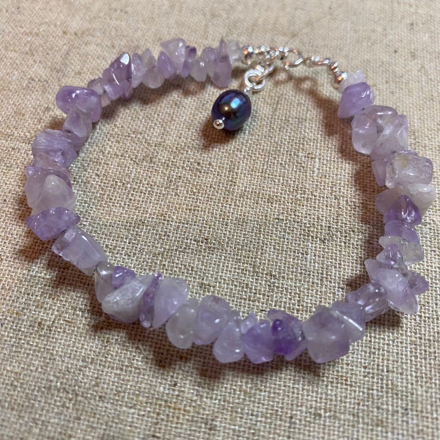 Lilac Amethyst, Pearl and Sterling Silver Bracelet