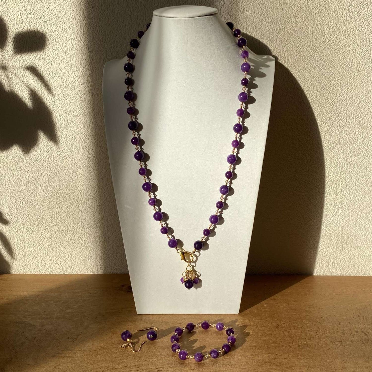 Amethyst & Crystal Semi Precious Necklace
