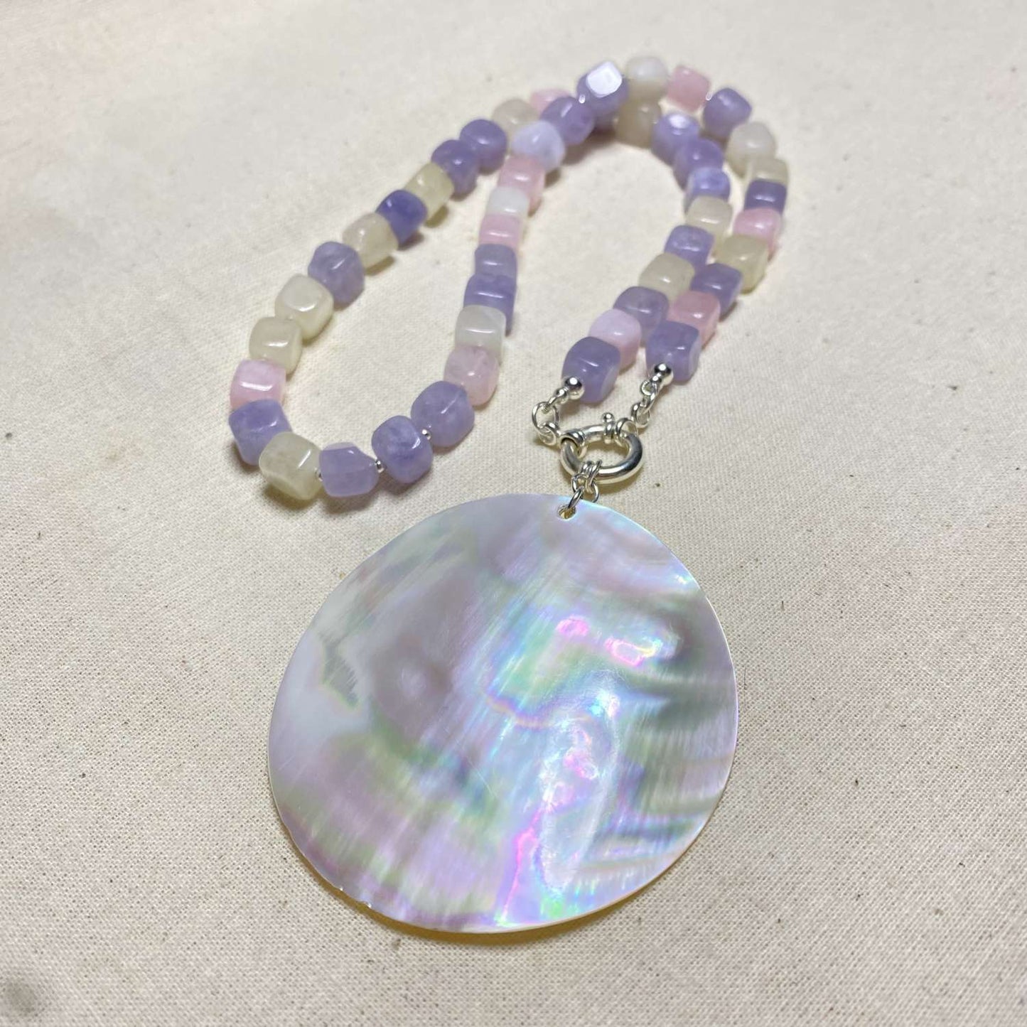 Morganite, Rose Quartz and Lilac Amethyst Necklace