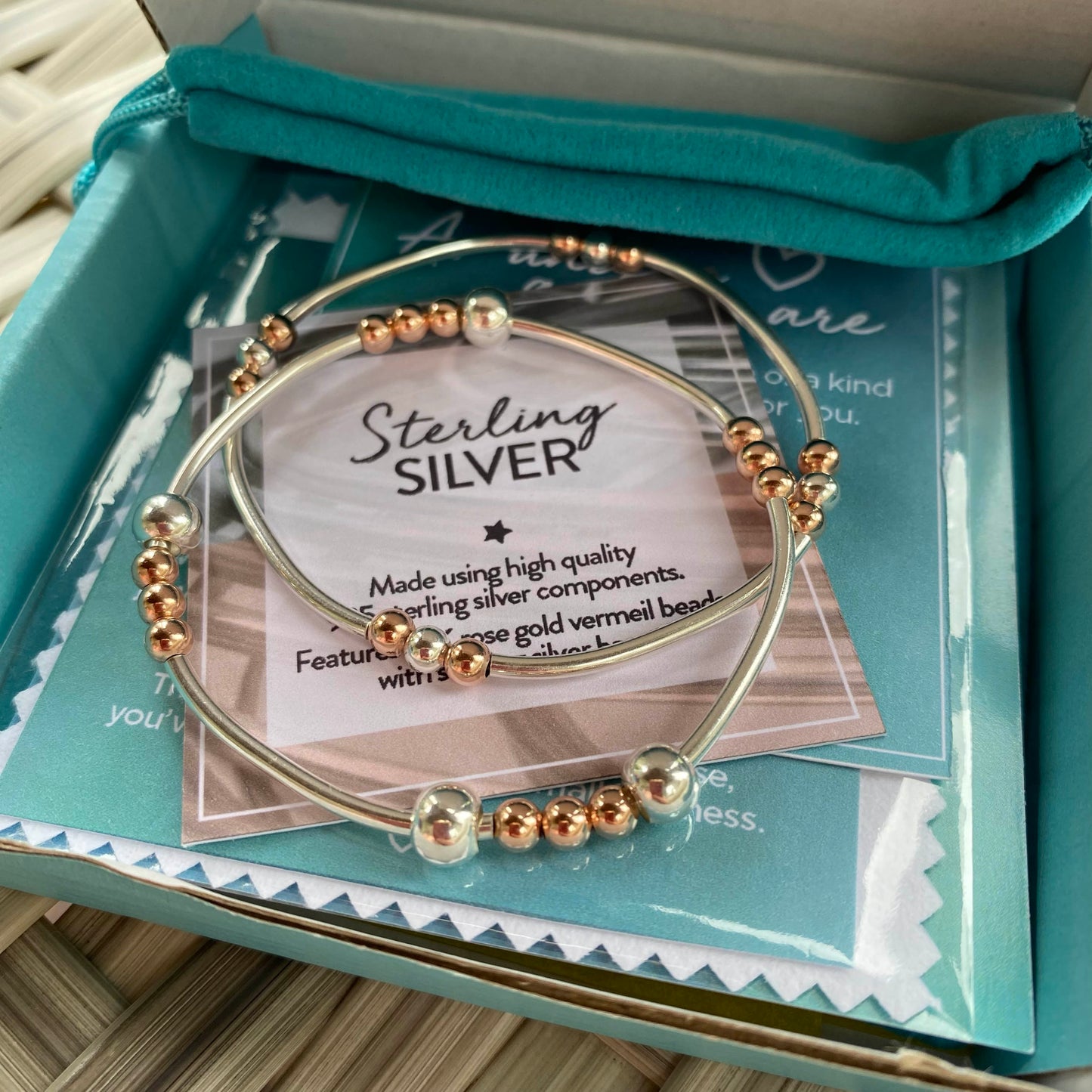 Sterling silver stretch bracelet duo
