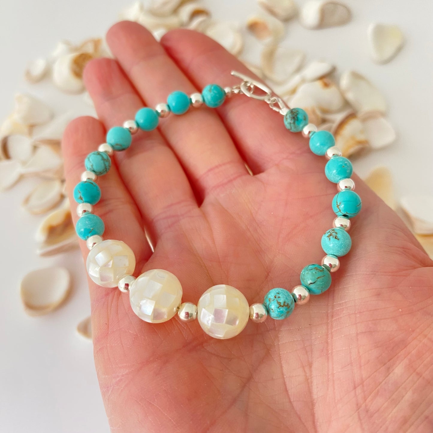 Turquoise & Mother Of Pearl Bracelet