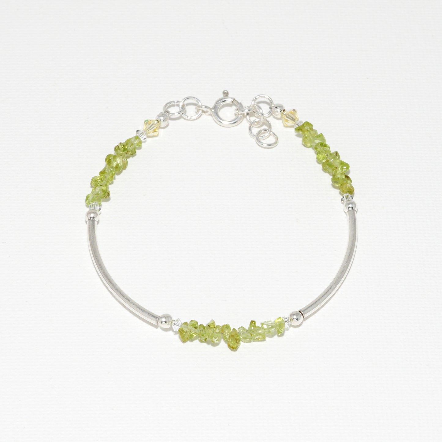 Peridot & Silver Semi Precious Bracelet