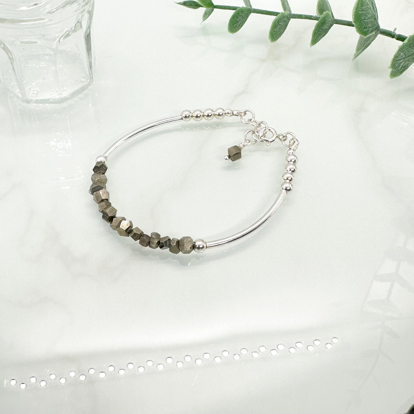 Pyrite (Fool's Gold) & Sterling Silver Bracelet