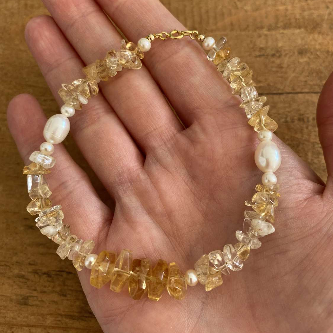 Citrine & Pearl Semi Precious Bracelet