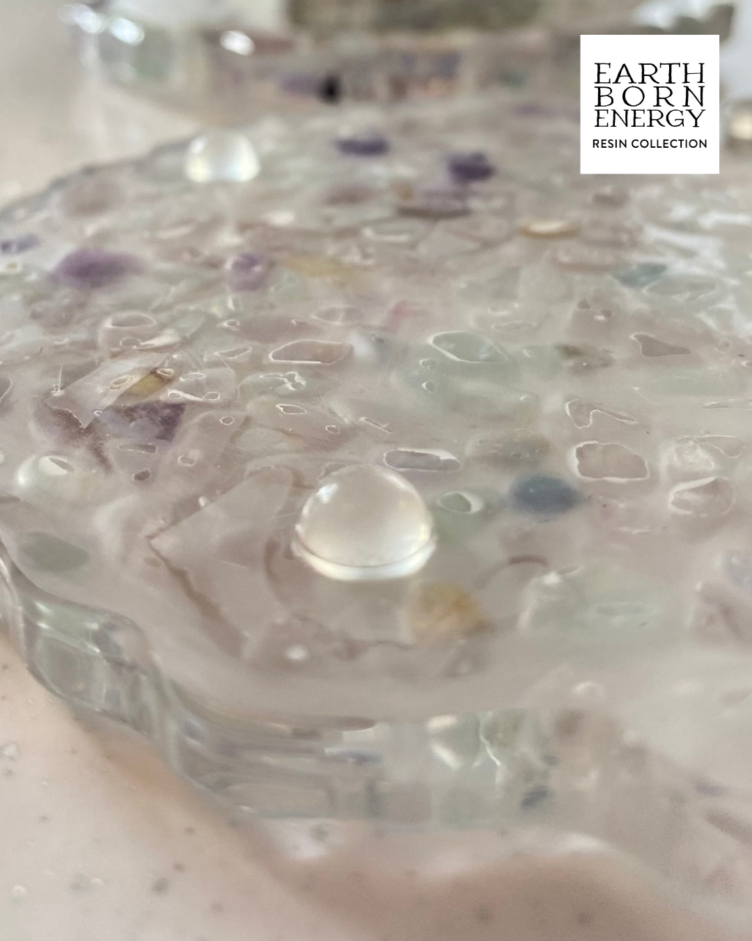 Large Fluorite Gemstone Resin Coasters – Set of 2