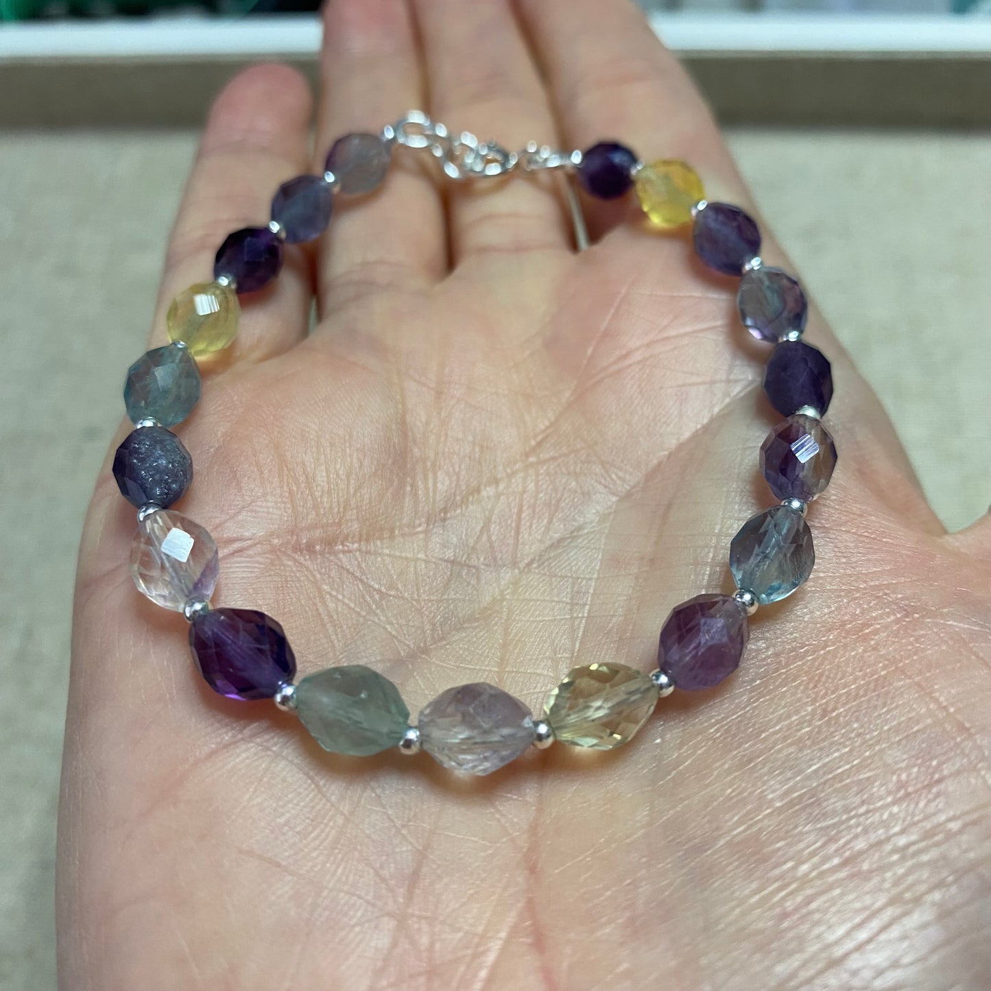 Fluorite & Sterling Silver Bracelet