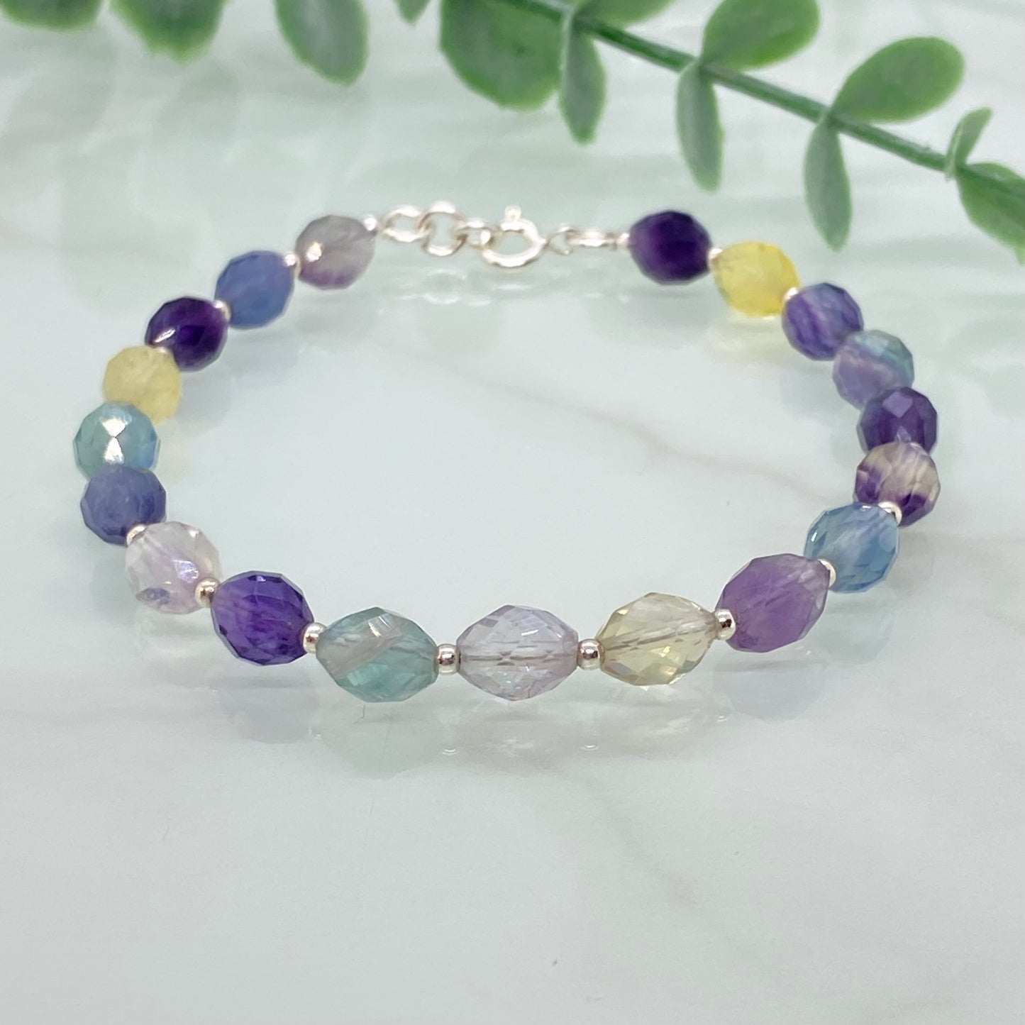 Fluorite & Sterling Silver Bracelet