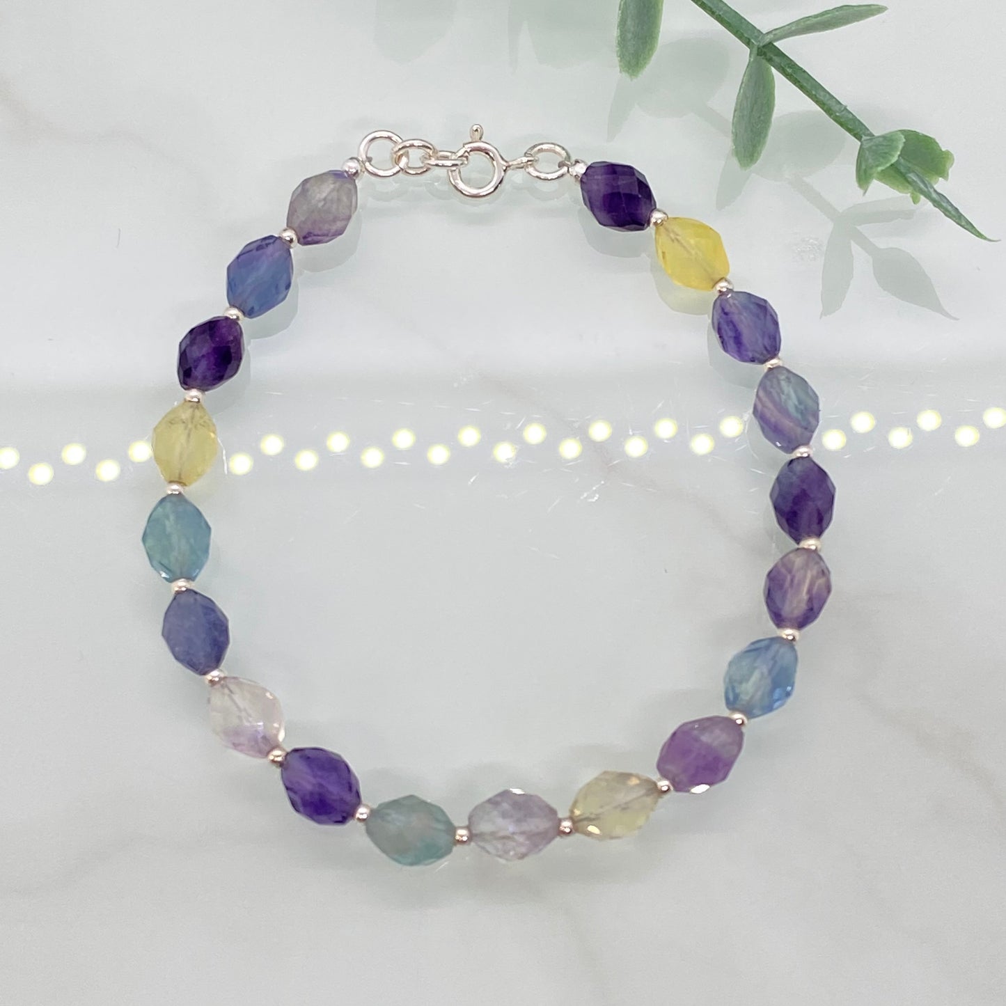 Fluorite & Sterling Silver Bracelet