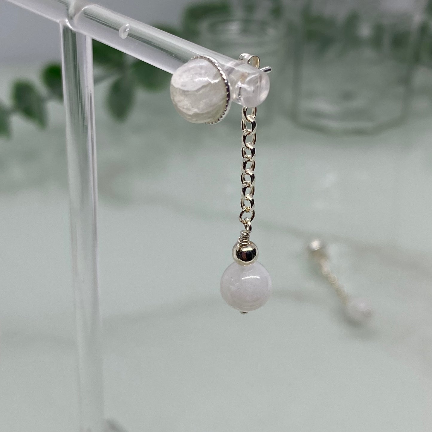 Rainbow Moonstone & Sterling Silver Stud & Drop Earrings