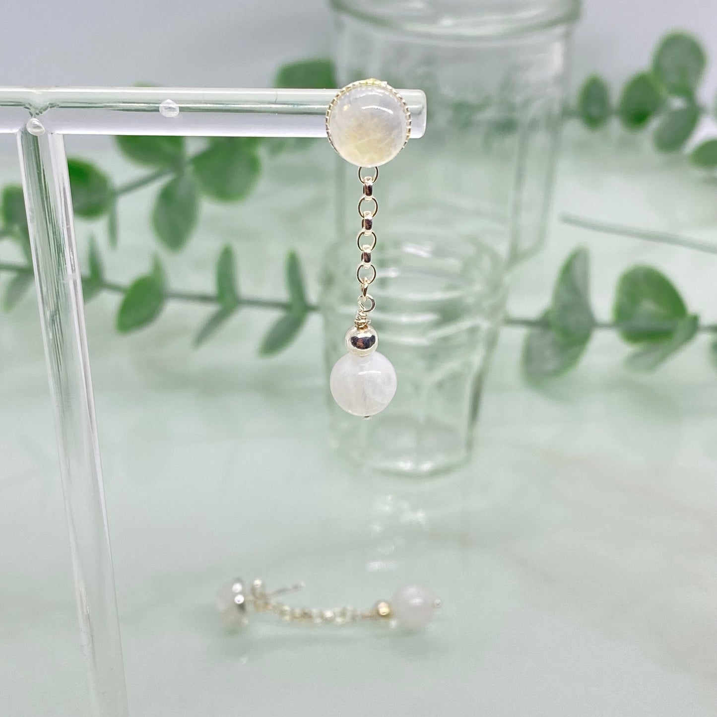 Rainbow Moonstone & Sterling Silver Stud & Drop Earrings