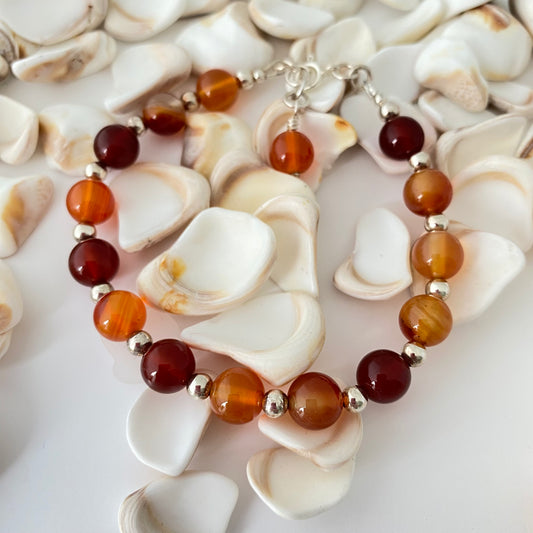 Carnelian & Sterling Silver Bracelet
