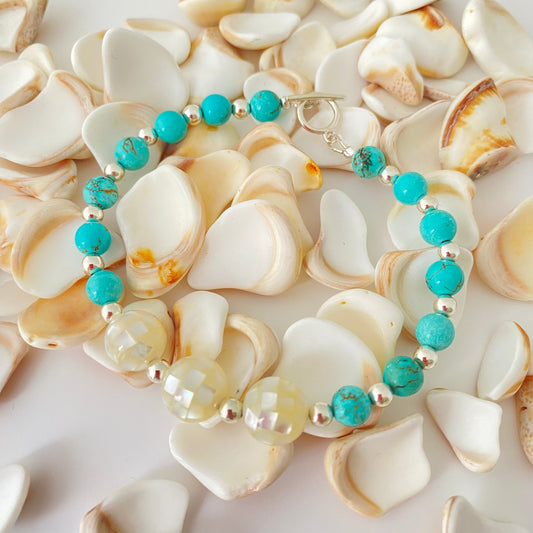 Turquoise & Mother Of Pearl Bracelet