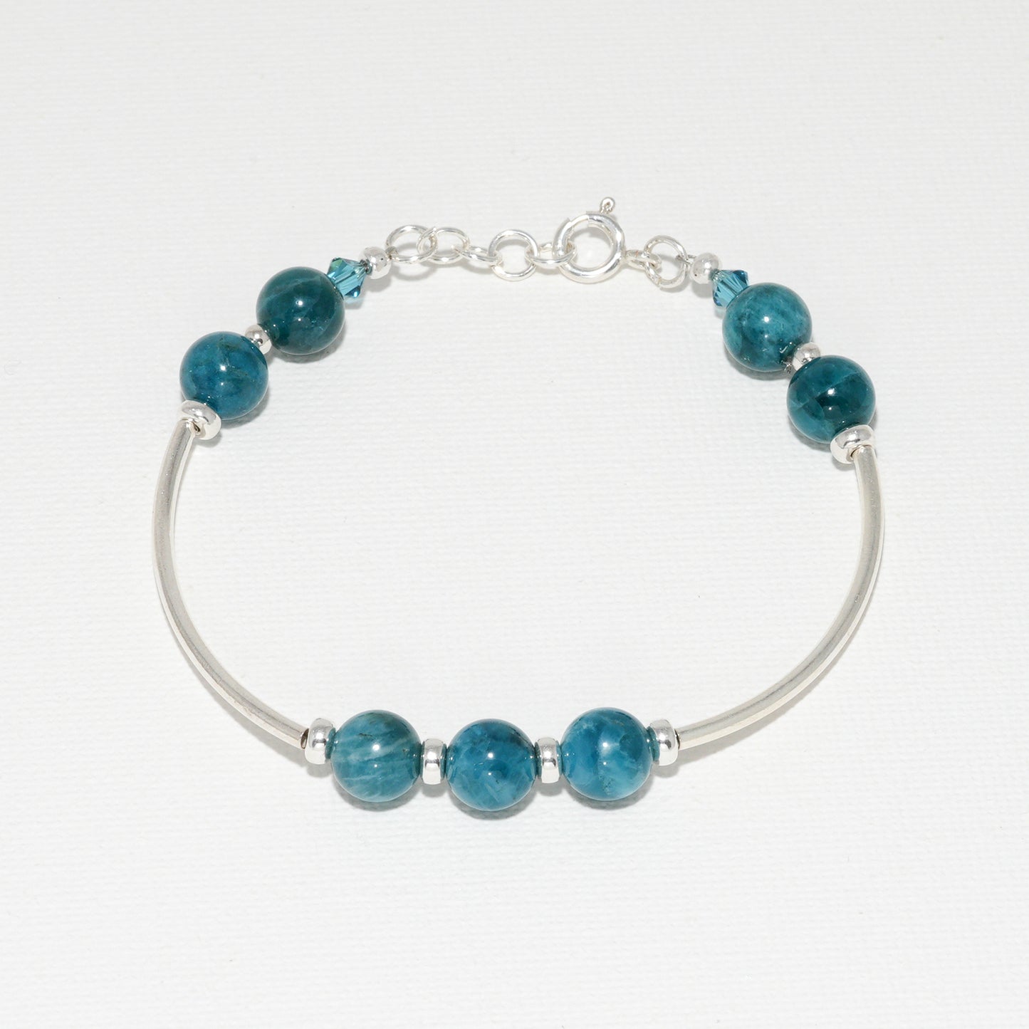 Apatite & Sterling Silver Semi Precious Bracelet