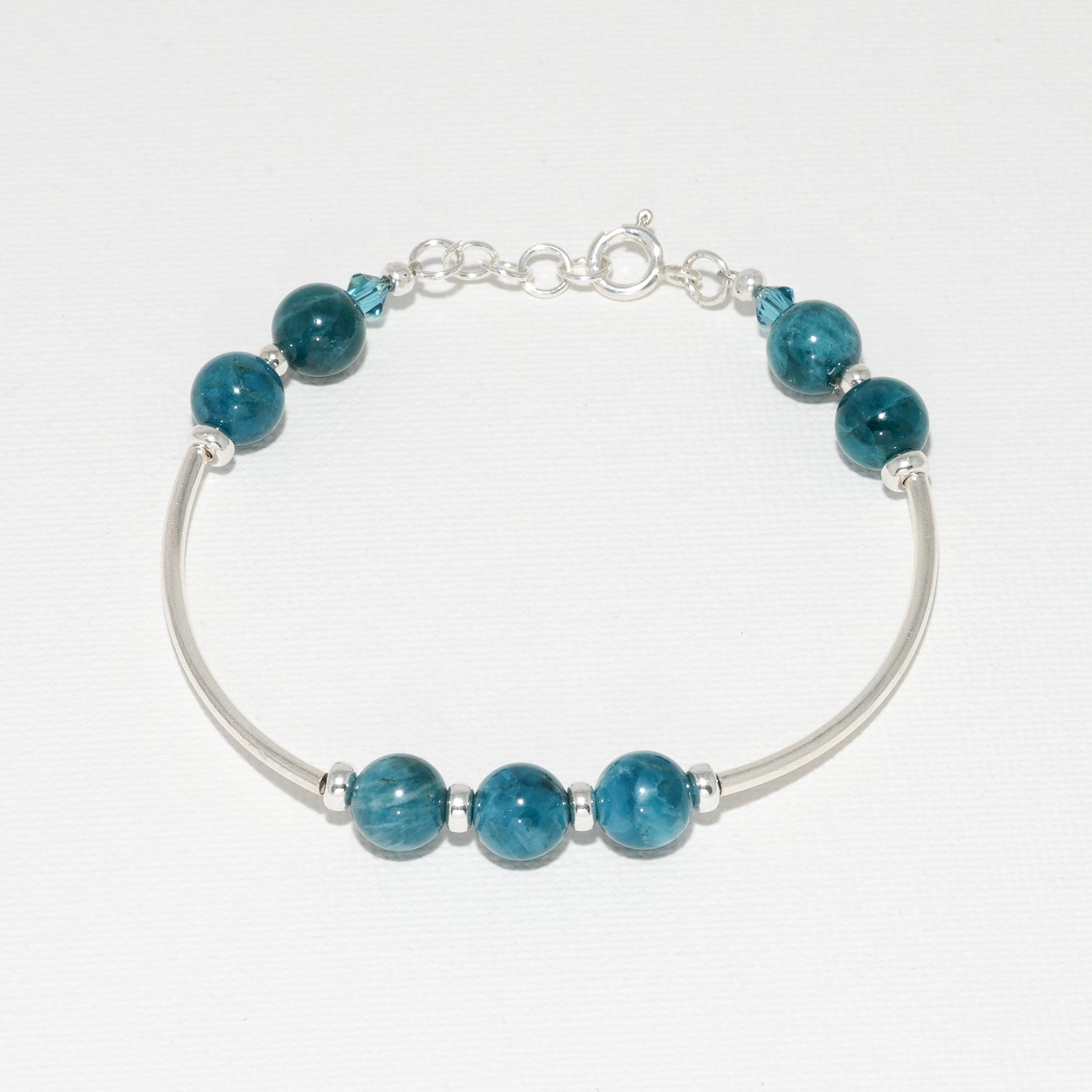 Apatite & Sterling Silver Semi Precious Bracelet