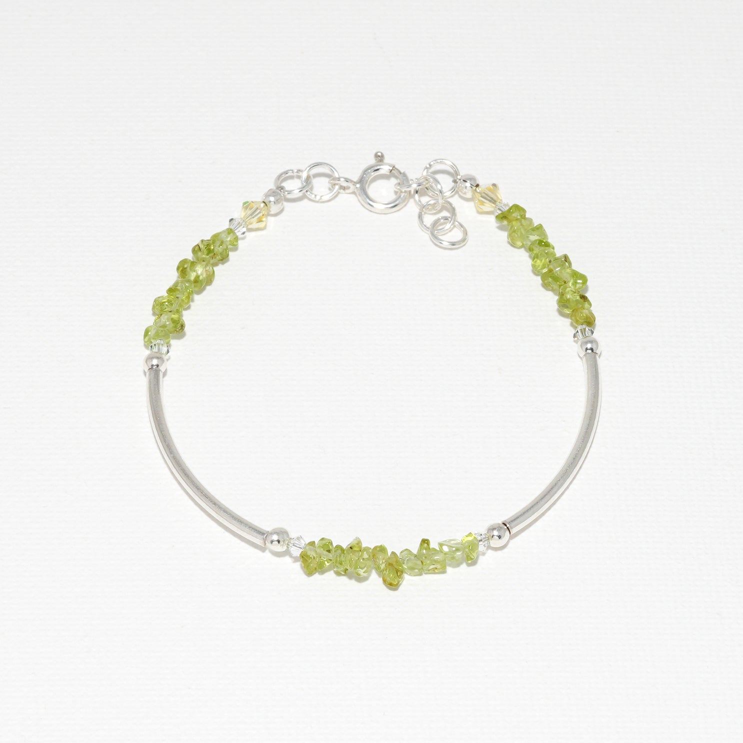 Peridot & Silver Semi Precious Bracelet