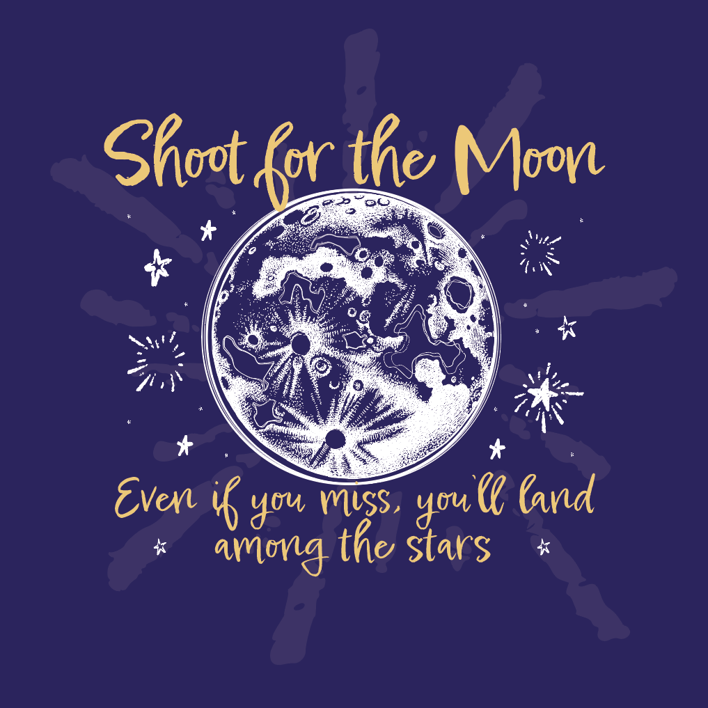 Shoot for the Moon - with Citrine & Carnelian - 4 inch frame